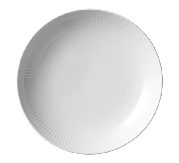 Royal Copenhagen Hvit Riflet Dyp Tallerken Uten Kant 25cm 3 Royal Copenhagen Hvit Riflet Dyp Tallerken Uten Kant 25cm