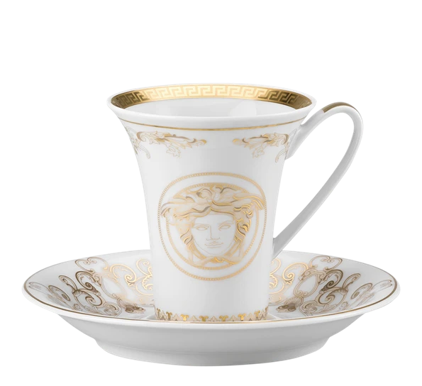 Versace Medusa Gala Gold Espressokopp Med Skål 3 Versace Medusa Gala Gold Espressokopp Med Skål