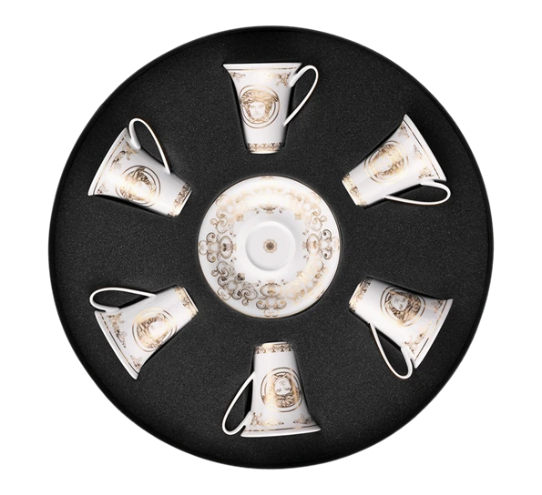 Versace Medusa Gala Gold Espressokopp Med Skål 6 Stk 3 Versace Medusa Gala Gold Espressokopp Med Skål 6 Stk