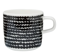 Marimekko Oiva Siirtolapuutarha Kaffekopp 2 Dl Hvit Sort Räsymatto