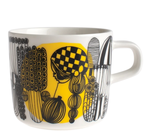 Marimekko Oiva Siirtolapuutarha Kaffekopp 2 Dl Hvit Sort Gul 3 Marimekko Oiva Siirtolapuutarha Kaffekopp 2 Dl Hvit Sort Gul