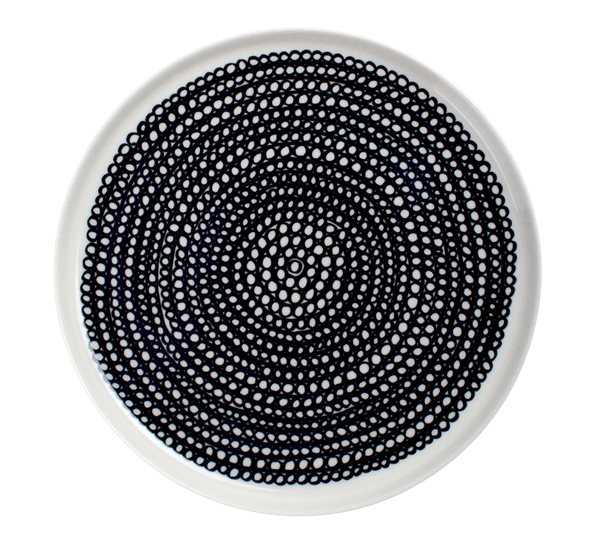 Marimekko Oiva Siirtolapuutarha Asjett. 20 Cm Hvit Sort 3 Marimekko Oiva Siirtolapuutarha Asjett. 20 Cm Hvit Sort