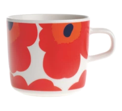 Marimekko Oiva Unikko Kaffekopp 2 Dl Hvit Rød Blå