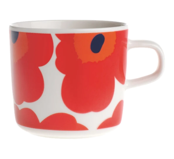 Marimekko Oiva Unikko Kaffekopp 2 Dl Hvit Rød Blå 3 Marimekko Oiva Unikko Kaffekopp 2 Dl Hvit Rød Blå