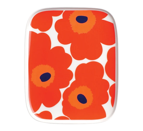 Marimekko Unikko Asjett 12x15 Cm Hvit Rød 3 Marimekko Unikko Asjett 12x15 Cm Hvit Rød