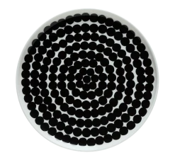Marimekko Oiva Siirtolapuutarha Asjett 20 Cm. Hvit Sort