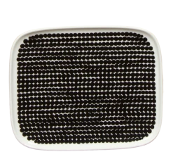 Marimekko Oiva Räsymatto Asjett 15x12 Cm Hvit Sort