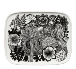 Marimekko Oiva Siirtolapuutarha Asjett 15x12 Cm Hvit Sort