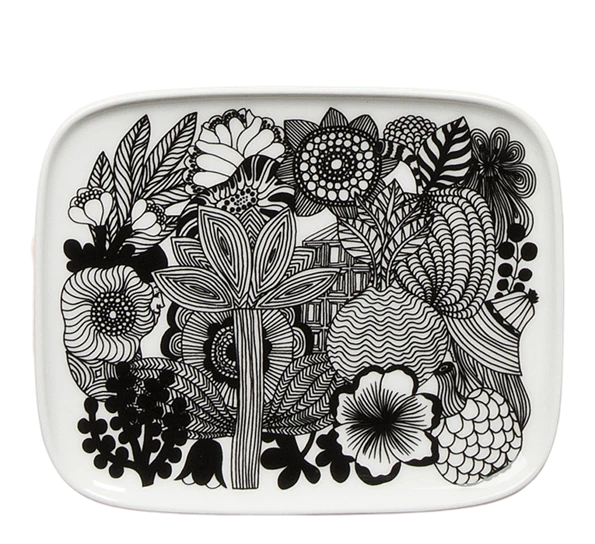 Marimekko Oiva Siirtolapuutarha Asjett 15x12 Cm Hvit Sort 3 Marimekko Oiva Siirtolapuutarha Asjett 15x12 Cm Hvit Sort
