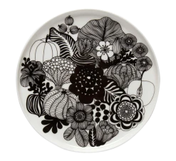 Marimekko Oiva Siirtolapuutarha Asjett 20 Cm Hvit Sort