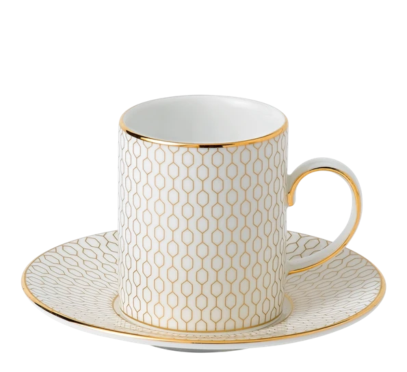 Wedgwood Gio Gold Espressokopp Med Skål 3 Wedgwood Gio Gold Espressokopp Med Skål