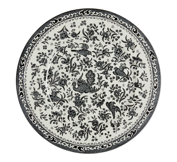 Burleigh Black Regal Peacock Tallerken 25cm 3 Burleigh Black Regal Peacock Tallerken 25cm