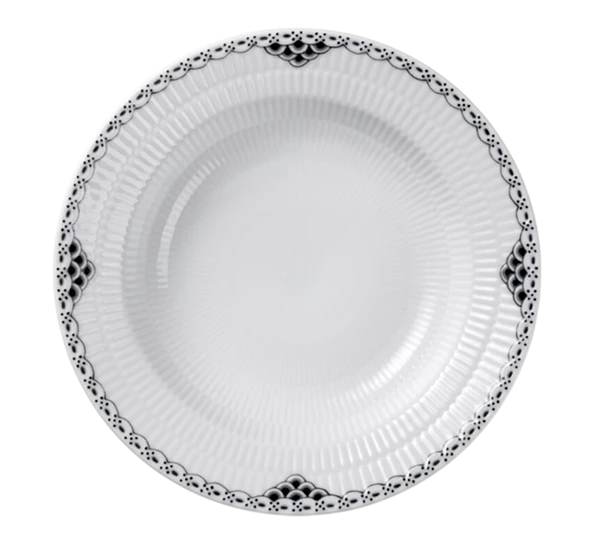 Royal Copenhagen Sort Riflet Blonde Dyp Tallerken 21cm 3 Royal Copenhagen Sort Riflet Blonde Dyp Tallerken 21cm