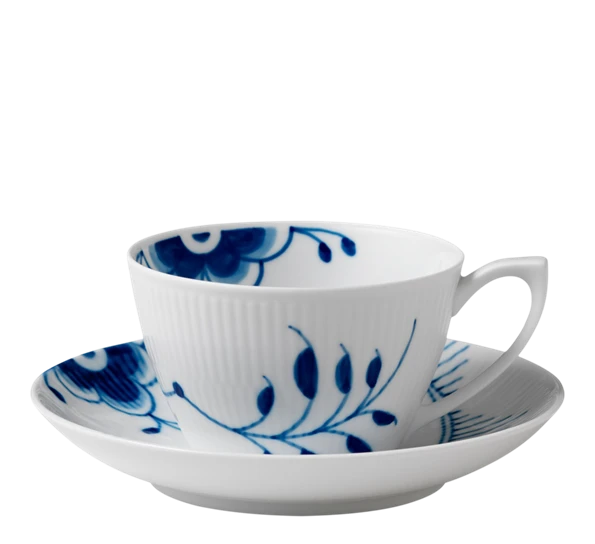 Royal Copenhagen Blå Mega Riflet Tekopp Med Skål 28 Cl 3 Royal Copenhagen Blå Mega Riflet Tekopp Med Skål 28 Cl