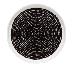 Marimekko Oiva Siirtolapuutarha Asjett 13,5 Cm Hvit Sort