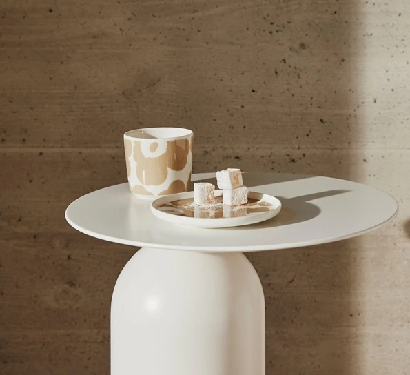 Marimekko Oiva Unikko Asjett 20 Cm Hvit Beige 4 Marimekko Oiva Unikko Asjett 20 Cm Hvit Beige - Bilde 2