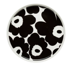 Marimekko Oiva Unikko Asjett 20 Cm Hvit Sort