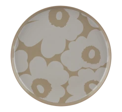 Marimekko Oiva Unikko Asjett 20 Cm Beige Hvit