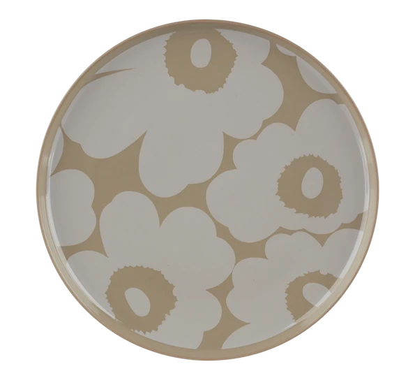 Marimekko Oiva Unikko Asjett 20 Cm Beige Hvit 3 Marimekko Oiva Unikko Asjett 20 Cm Beige Hvit