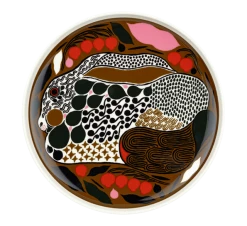 Marimekko Oiva Rusakko Asjett 20 Cm Hvit Brun Mørkegrønn Rød