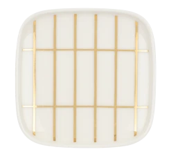 Marimekko Tiiliskivi Asjett 10x10 Cm Hvit Gull