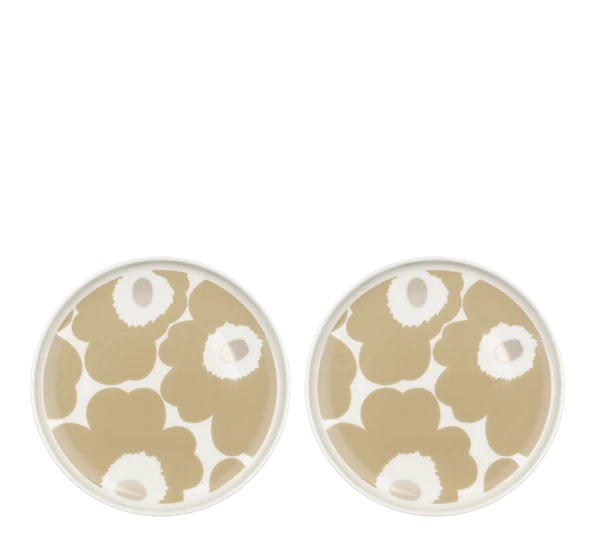 Marimekko Oiva Unikko Kopp Og Asjett Sett Hvit Beige Sølv 4 Marimekko Oiva Unikko Kopp Og Asjett Sett Hvit Beige Sølv - Bilde 2