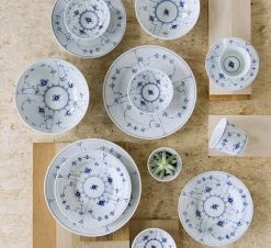 Royal Copenhagen Musselmalt Riflet Tallerken Dyp 21 Cm 5 Royal Copenhagen Musselmalt Riflet Tallerken Dyp 21 Cm -Villeroy & Boch Butikk musselmalt riflet dyp tallerken 22