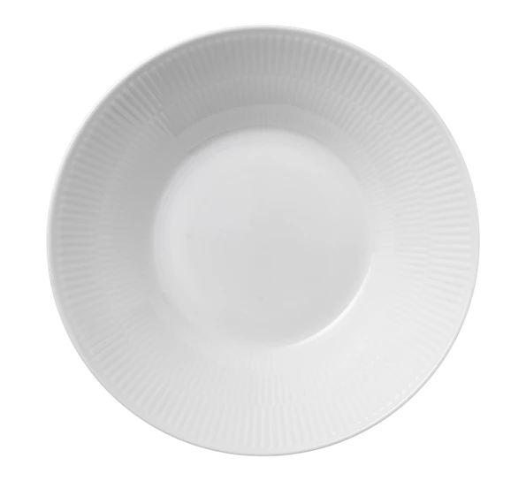 Royal Copenhagen Hvit Riflet Tallerken Dyp 24 Cm 3 Royal Copenhagen Hvit Riflet Tallerken Dyp 24 Cm