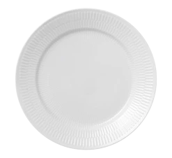Royal Copenhagen Hvit Riflet Tallerken Flat 27 Cm