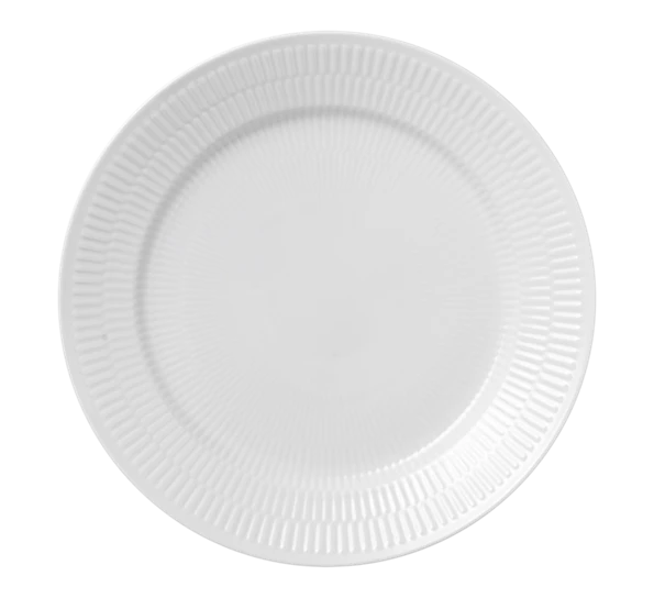Royal Copenhagen Hvit Riflet Tallerken Flat 27 Cm 3 Royal Copenhagen Hvit Riflet Tallerken Flat 27 Cm