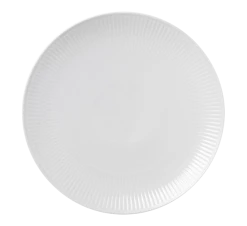 Royal Copenhagen Hvit Riflet Tallerken Coupe 27 Cm