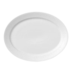 Royal Copenhagen Hvit Riflet Tallerken Oval 33 Cm