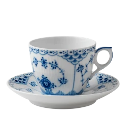 Royal Copenhagen Musselmalt Halvblonde Kaffekopp Med Skål 17 Cl