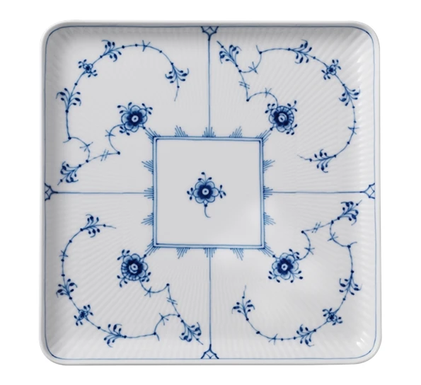 Royal Copenhagen Musselmalt Riflet Asjett 20x20 Cm 3 Royal Copenhagen Musselmalt Riflet Asjett 20x20 Cm