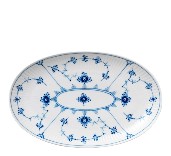 Royal Copenhagen Musselmalt Riflet Asjett Oval 23 Cm 3 Royal Copenhagen Musselmalt Riflet Asjett Oval 23 Cm