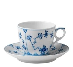 Royal Copenhagen Musselmalt Riflet Kaffekopp Med Skål 16 Cl