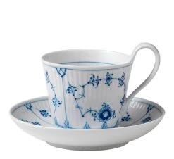 Royal Copenhagen Musselmalt Riflet Kaffekopp Med Skål 25 Cl