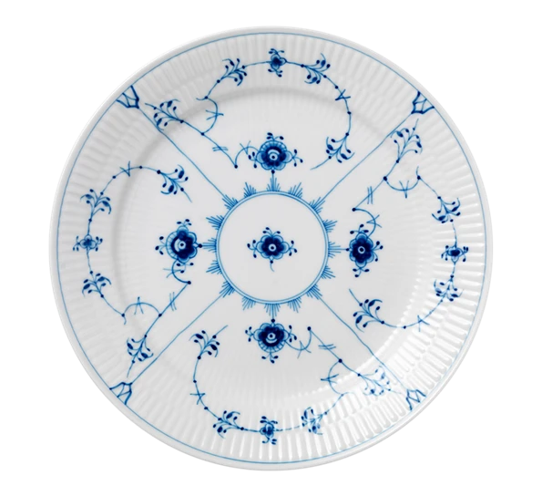 Royal Copenhagen Musselmalt Riflet Tallerken Flat 25 Cm 3 Royal Copenhagen Musselmalt Riflet Tallerken Flat 25 Cm