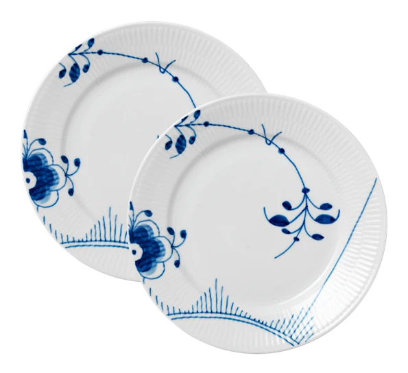 Royal Copenhagen Blå Mega Riflet Tallerken 22 Cm Dekor 2 2-pk 3 Royal Copenhagen Blå Mega Riflet Tallerken 22 Cm Dekor 2 2-pk