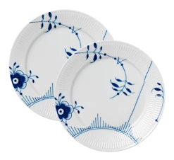Royal Copenhagen Blå Mega Riflet Tallerken 27 Cm Dekor 2 2-pk