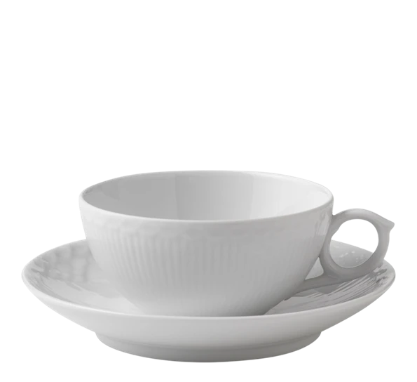 Royal Copenhagen Hvit Halvblonde Tekopp Med Skål 20 Cl 3 Royal Copenhagen Hvit Halvblonde Tekopp Med Skål 20 Cl