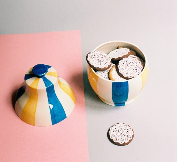 Hay Sobremesa Stripe Krukke Blå Gul 4 Hay Sobremesa Stripe Krukke Blå Gul - Bilde 2