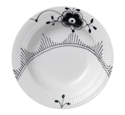 Royal Copenhagen Sort Mega Riflet Tallerken Dyp 21 Cm