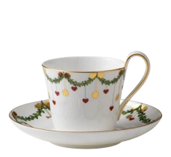 Royal Copenhagen Stjerneriflet Jul Kaffekopp Med Skål 24 Cl