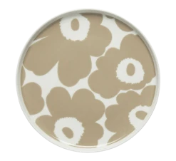 Marimekko Oiva Unikko Asjett 20 Cm Hvit Beige