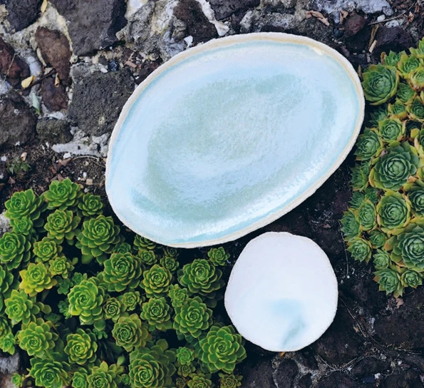 Jars Céramistes Wabi Ovalfat 24x16 Cm Vert 4 Jars Céramistes Wabi Ovalfat 24x16 Cm Vert - Bilde 2