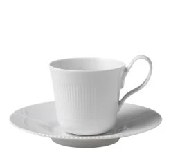 Royal Copenhagen White Elements Kaffekopp Med Skål 25 Cl