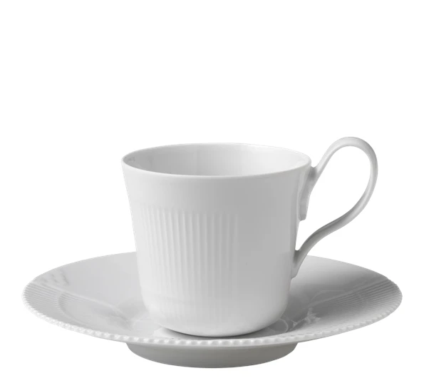 Royal Copenhagen White Elements Kaffekopp Med Skål 25 Cl 3 Royal Copenhagen White Elements Kaffekopp Med Skål 25 Cl